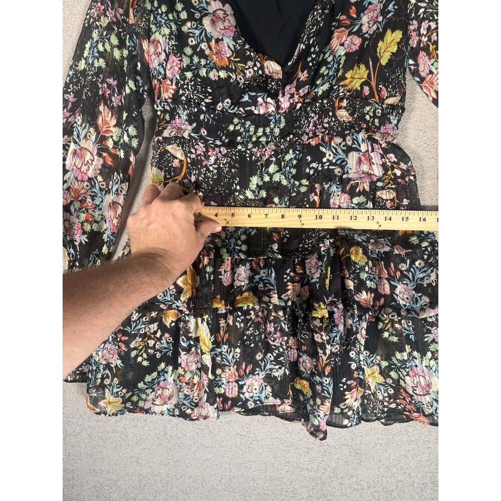 Free People Closer To The Heart Tiered Floral Miss Dress Black Floral Size XS - Picture 8 of 11